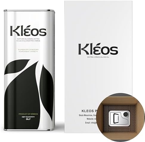 Kleos Extra Virgin Olive Oil 5L – New Harvest 2024/25 – Cold-Pressed Greek Olive Oil from Koroneiki Olives – Premium Quality