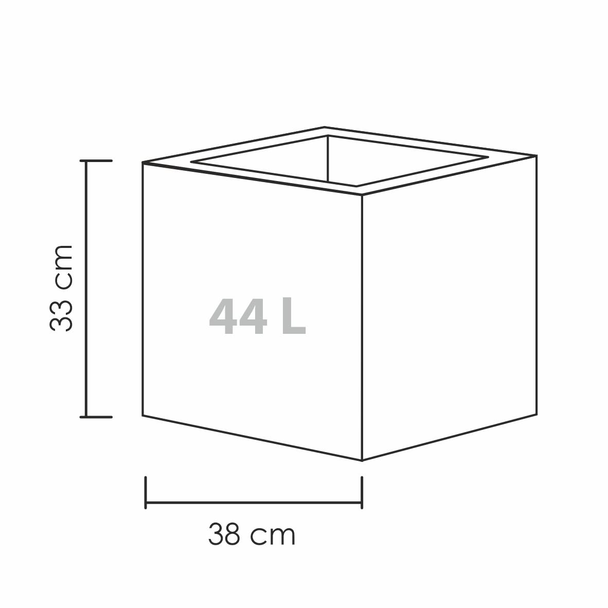 Scheurich C-Cube Planter Stony Black ? 40 cm, height 33 cm