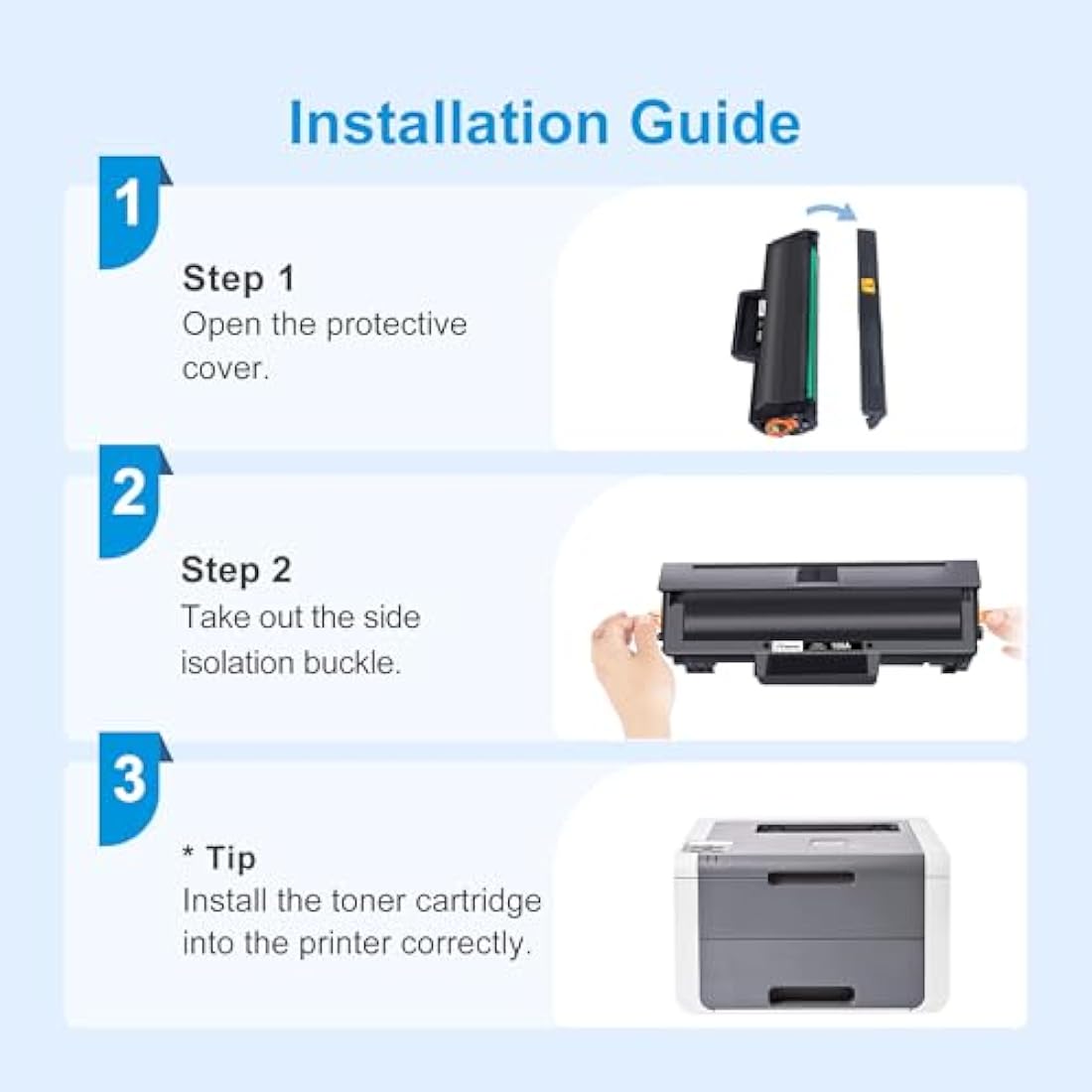 Uniwork Toner Cartridge Replacement for HP 106A W1106A Compatible with Laser 107W 107A 107R MFP 135WG 137FWG 135A 135R 135W 137FNW (Black, 2-Pack)