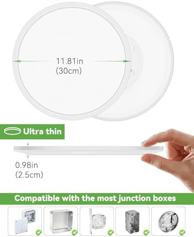 zemty 2 Pack 29W 3200LM LED Ceiling Light, 30cm Bathroom Lights Ceiling 3000K/4500K/6000K, 3 Color Temperature Round Ultra Thin for Bedroom, Bathroom, Living Room, Kitchen