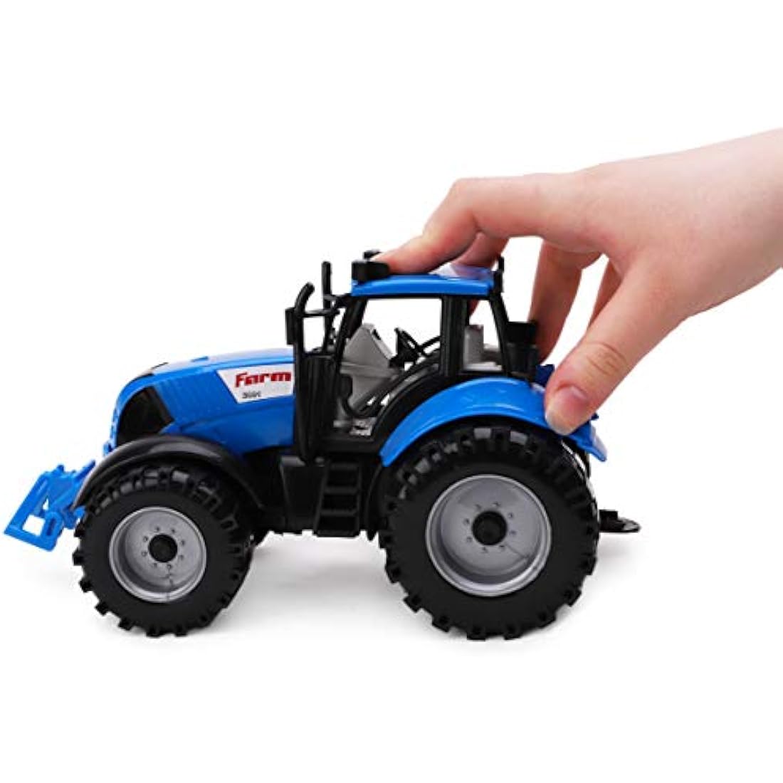 Toyland® Friction Powered Farm Tractor with Opening Hat – Available in Pink, Blue, Red & Green (Blue)