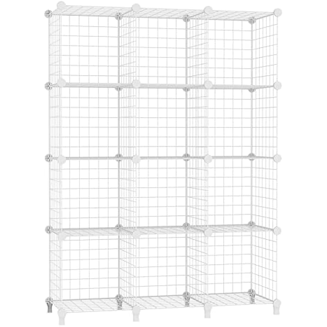 AWTATOS Cube Storage Unit, 12 Cube Wire Storage Shelves, Multifunctional DIY bookcases and Shelving Units Perfect for Office/Livingroom/kitchen/Bathroom, White USCIH12WE