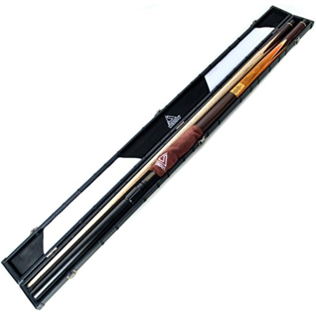 CUESOUL 57" 3/4 Jointed Snooker Cue Hand-Spliced with 2 Extensions Packed in Leatherette Cue Case