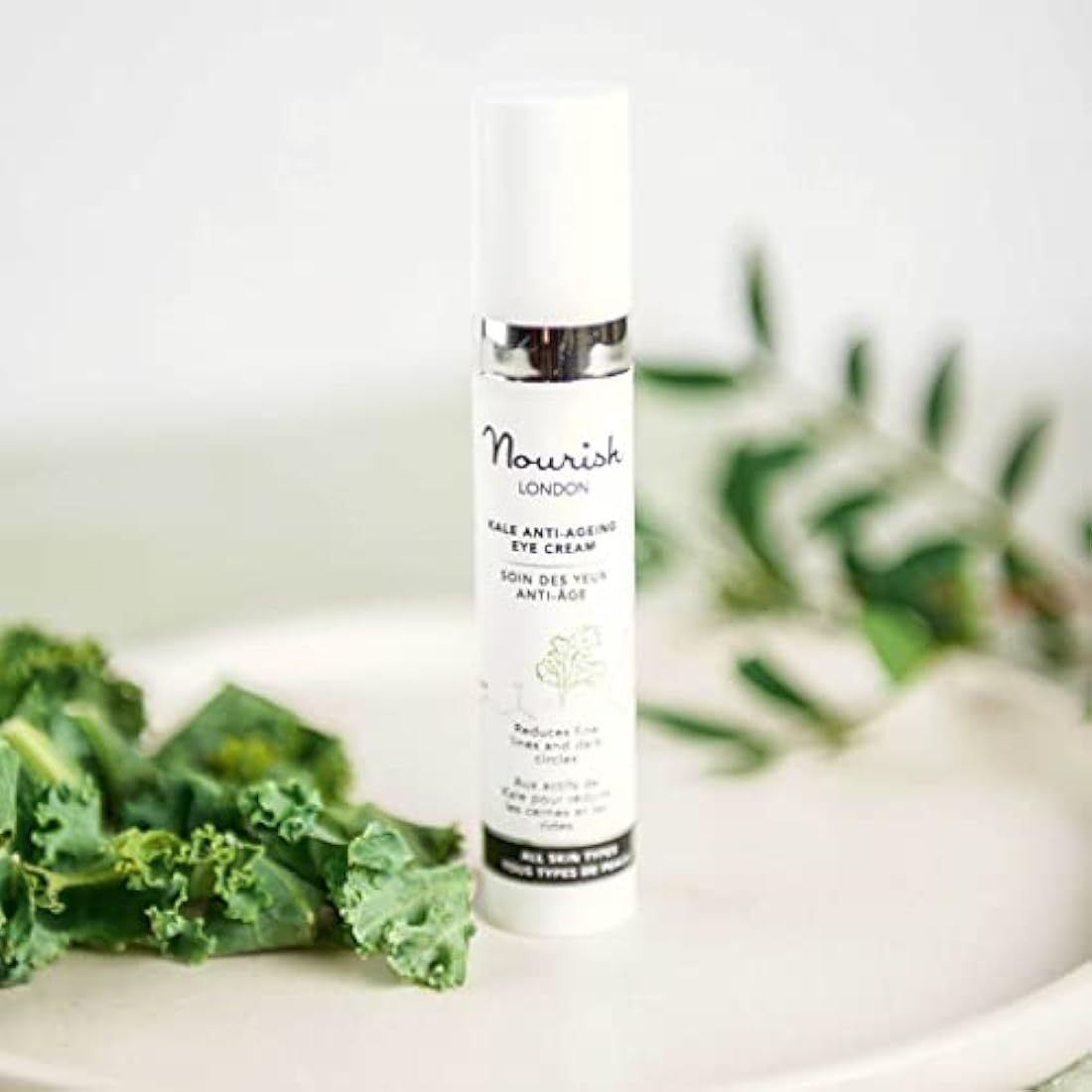 Nourish London Kale Anti-Ageing Eye Cream 10ml | Reduces Dark Circles & Puffiness | Maqui Berry & Pomegranate Enzymes | 100% Vegan | Fragrance-Free | Cruelty-Free | Multi Award Winning