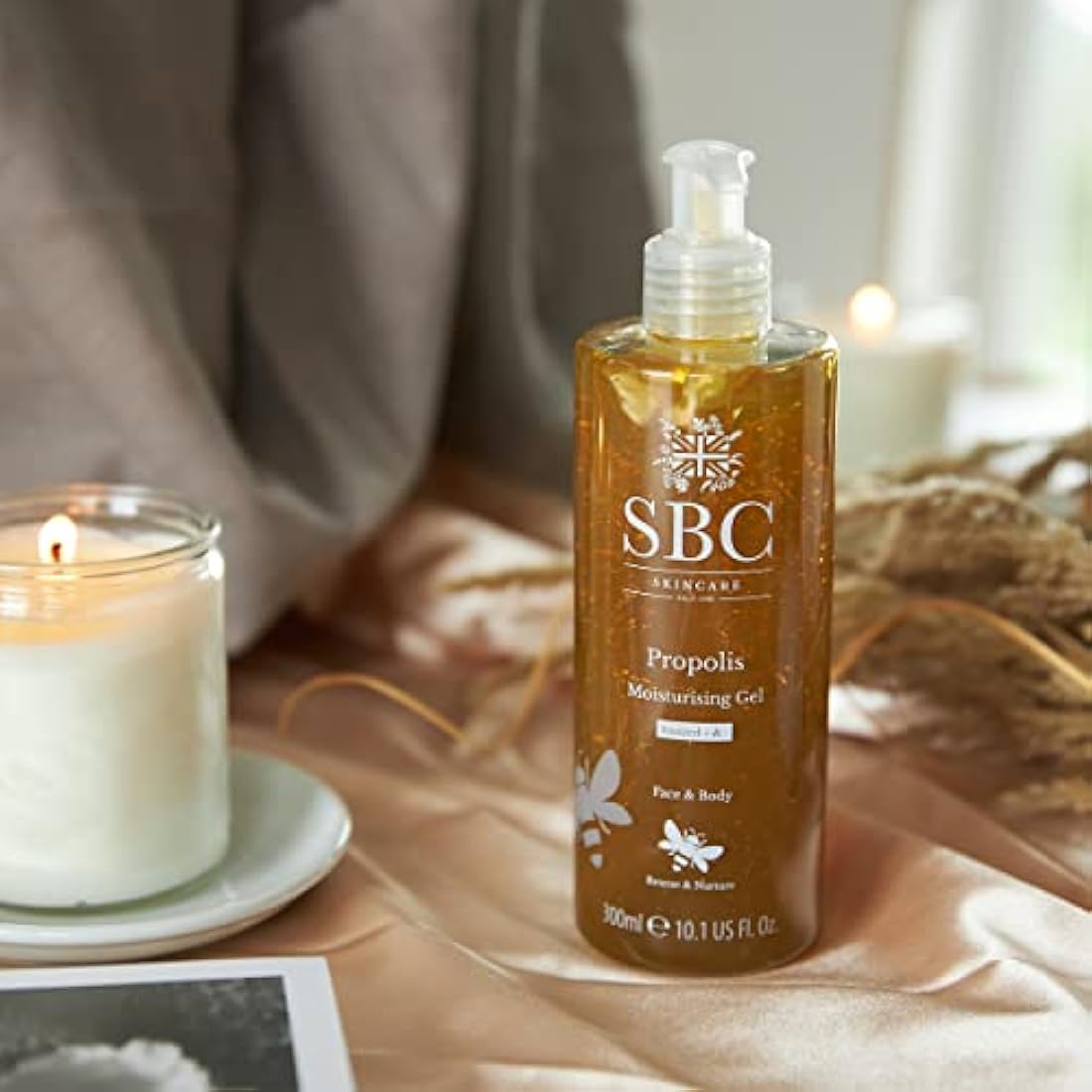 SBC Skincare Propolis Moisturising Gel – 1000ml | Lightweight Propolis Gel Moisturiser For Face And Body | Nurturing Propolis Gel For Irritated Or Sensitive Skin