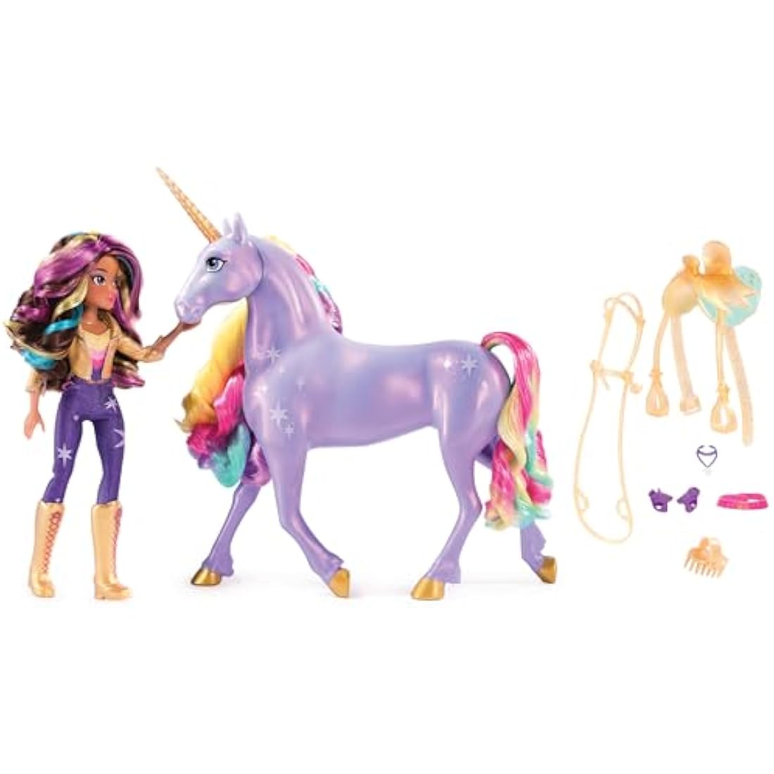 Unicorn Academy, Sophia & Interactive Rainbow Light-up Wildstar Unicorn Toy with Lights, Sounds and Music, Dolls and Unicorn Toys for Girls Aged 4 and up