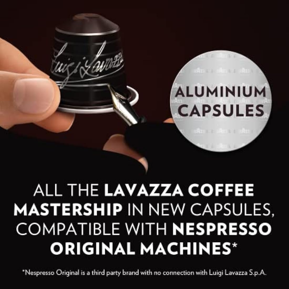 Lavazza, Espresso Maestro Ristretto, 100 Aluminium Capsules Compatible with Nespresso Original Machines, Chocolate & Caramel Notes, Arabica & Robusta, Intensity 12/13, Dark Roasting, Zero CO2 Impact