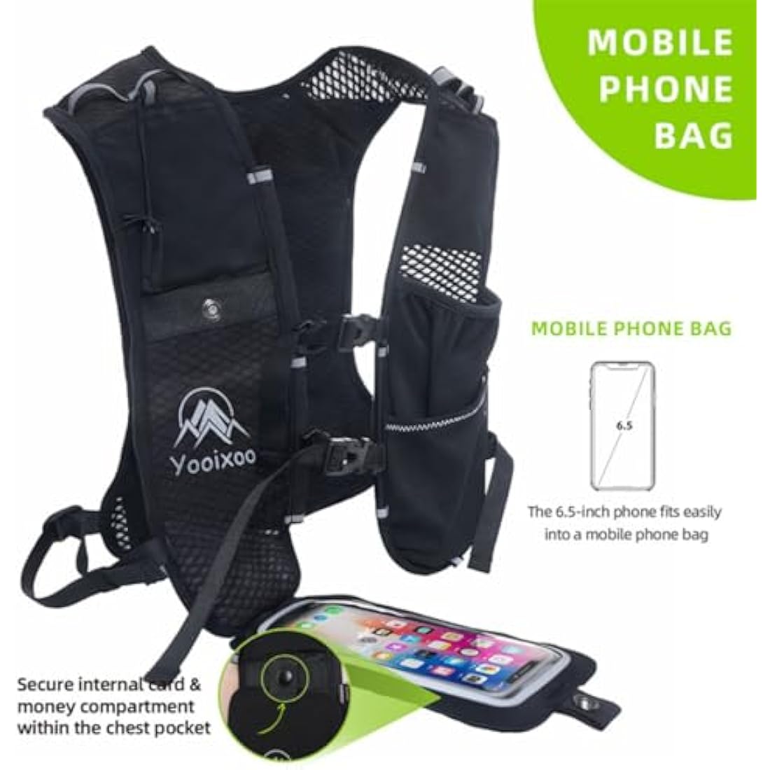 Running Vest for Women Men, Running Backpack Lightweight Hydration Pack With Touch Screen Phone Bag for Hiking Trail Cycling Race Marathon Essentials