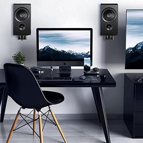Suptek Wall Mounts, Dual Stands for Surround Sound Speakers, Universal Bracket, Tilt Swivel Shelves Up to 25kg Black (2 Pack)