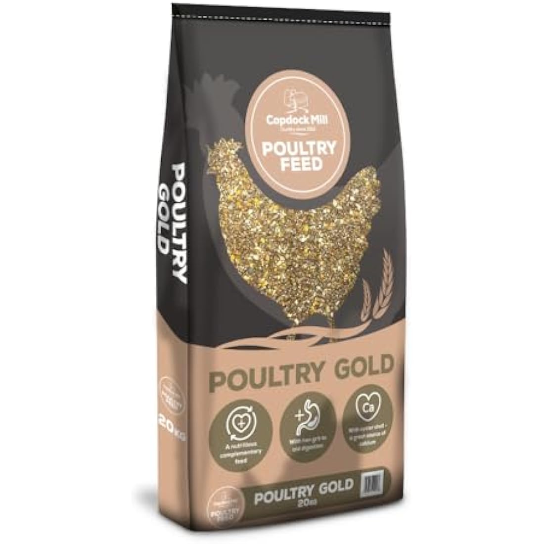 Copdock Mill Poultry Gold Chicken Feed 20kg - Highly Nutritious Chicken Food - Contains Layer Pellets, Oyster Shell and Hen Grit - High in Calcium