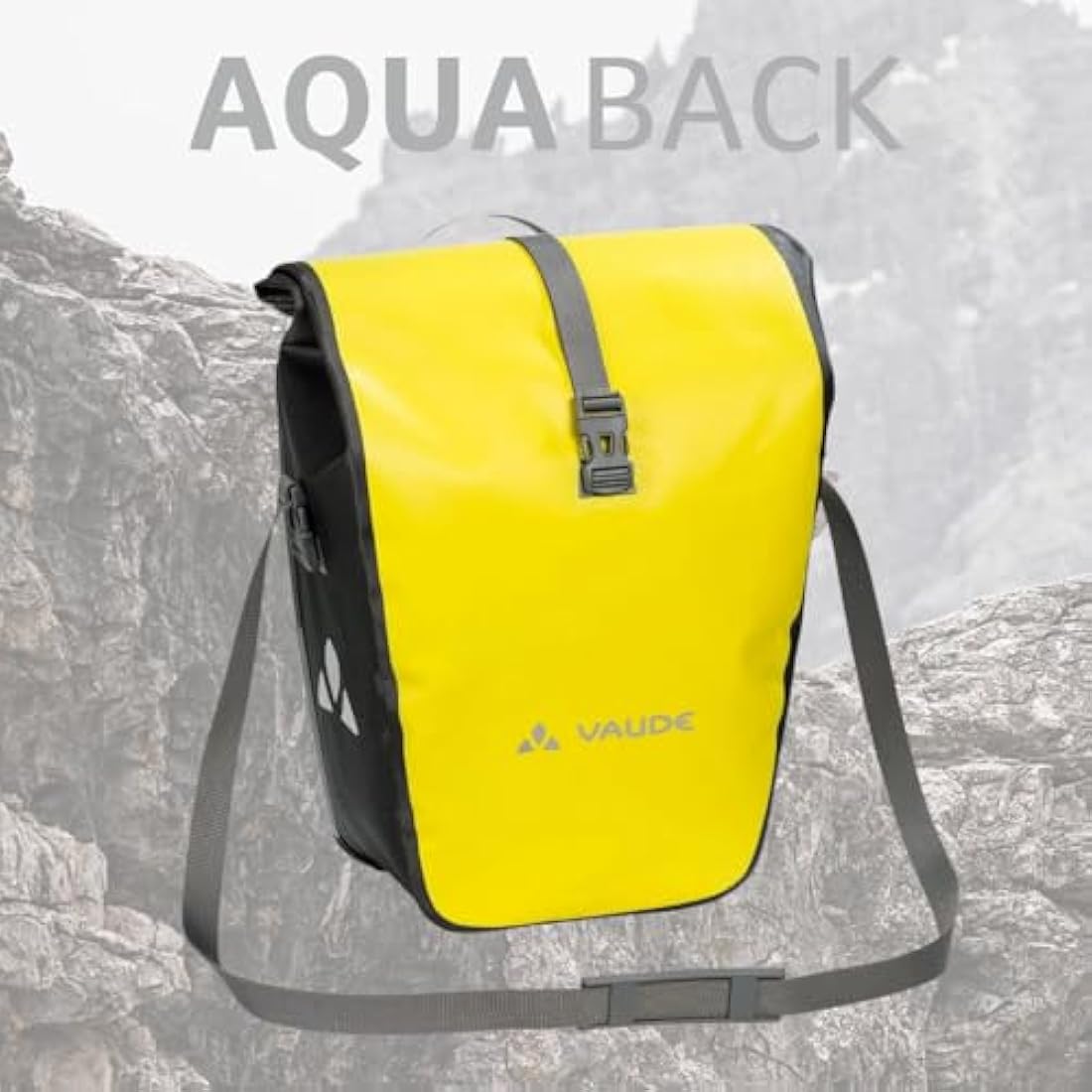 Vaude aqua back single rear bicycle bag, Unisex, 12413, canary, 37 x 33 x 19 cm
