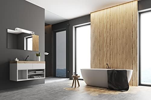 Knightsbridge 6W LED Shaver Light with Dual USB Charger - Matt Black, 492mm x 60mm x 70mm