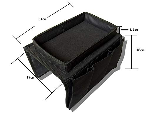 Sofa Armrest Organizer with Cup Holder Couch Tray Armchair Caddy Pockets Storage Arm Rest Chair Desk Sofa Organiser TV Remote Control Holder for