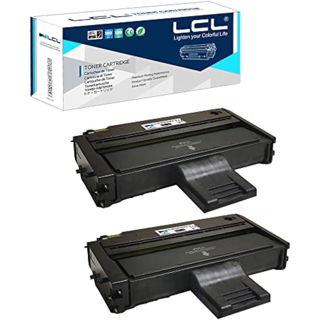 LCL Toner Cartridge 407254/5 SP200/201/204/213 2600 Pages (2 Black) Replacement for Ricoh SP 200/201N/201NW/202/203S/204SFN/204SN/211/211SF