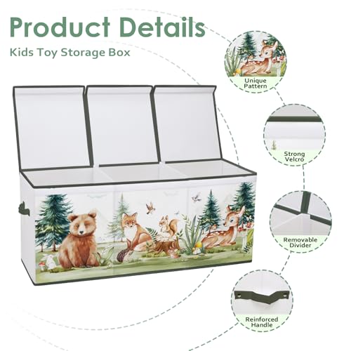 Decalsweet Extra Large Kids Toy Storage Box with Lid,Foldable Oxford Toy Storage Organizer Box for Boys Girls-963240cm-Lightweight Toy Chest with