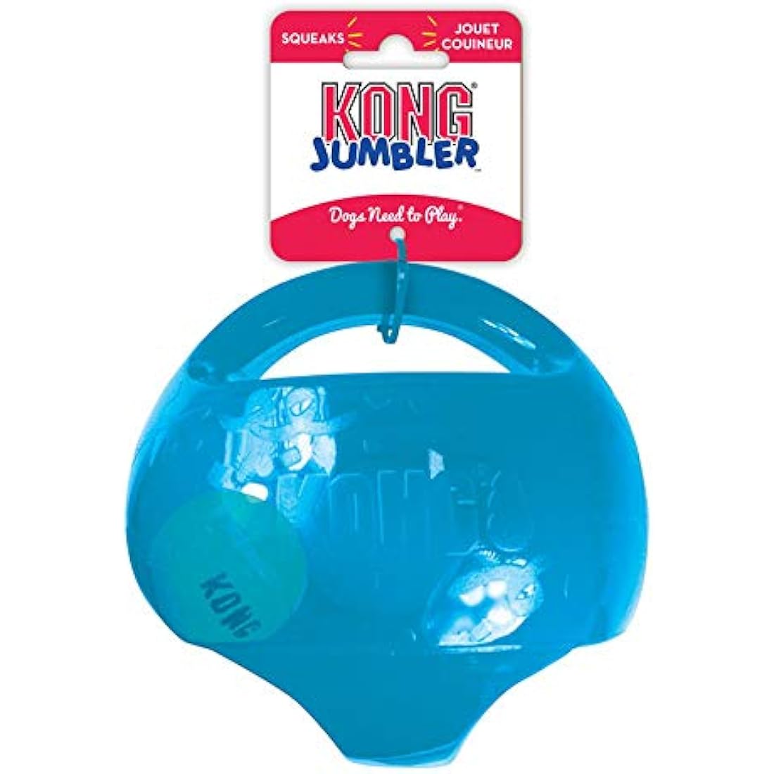 KONG - Jumbler Ball - Interactive Fetch Dog Toy with Tennis Ball (Assorted Colours) - For Large/Extra Large Dogs