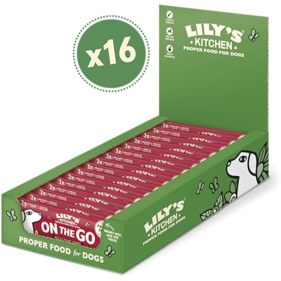 Lily's Kitchen Made with Natural Ingredients Beef On the Go Bars for Dogs 16 x 40g