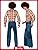 Smiffys 70s Retro Costume, Blue with Shirt & Patchwork Denim Trousers, 1970's Disco Fancy Dress, 1970s Dress Up Costumes
