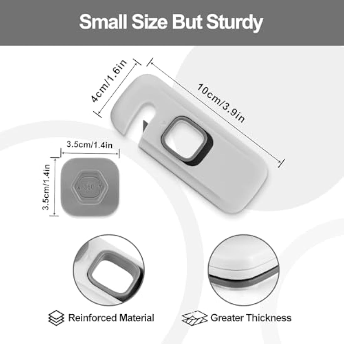 BECOMTO 5 Pack Childproof Refrigerator Lock,Cupboard Locks for Children,Freezer Lock Apply to Max 1"(25mm) Sealing Strip,Cabinet Cupboard Lock for Toddlers,Easy to Install,No Tools Need or Drill,Grey