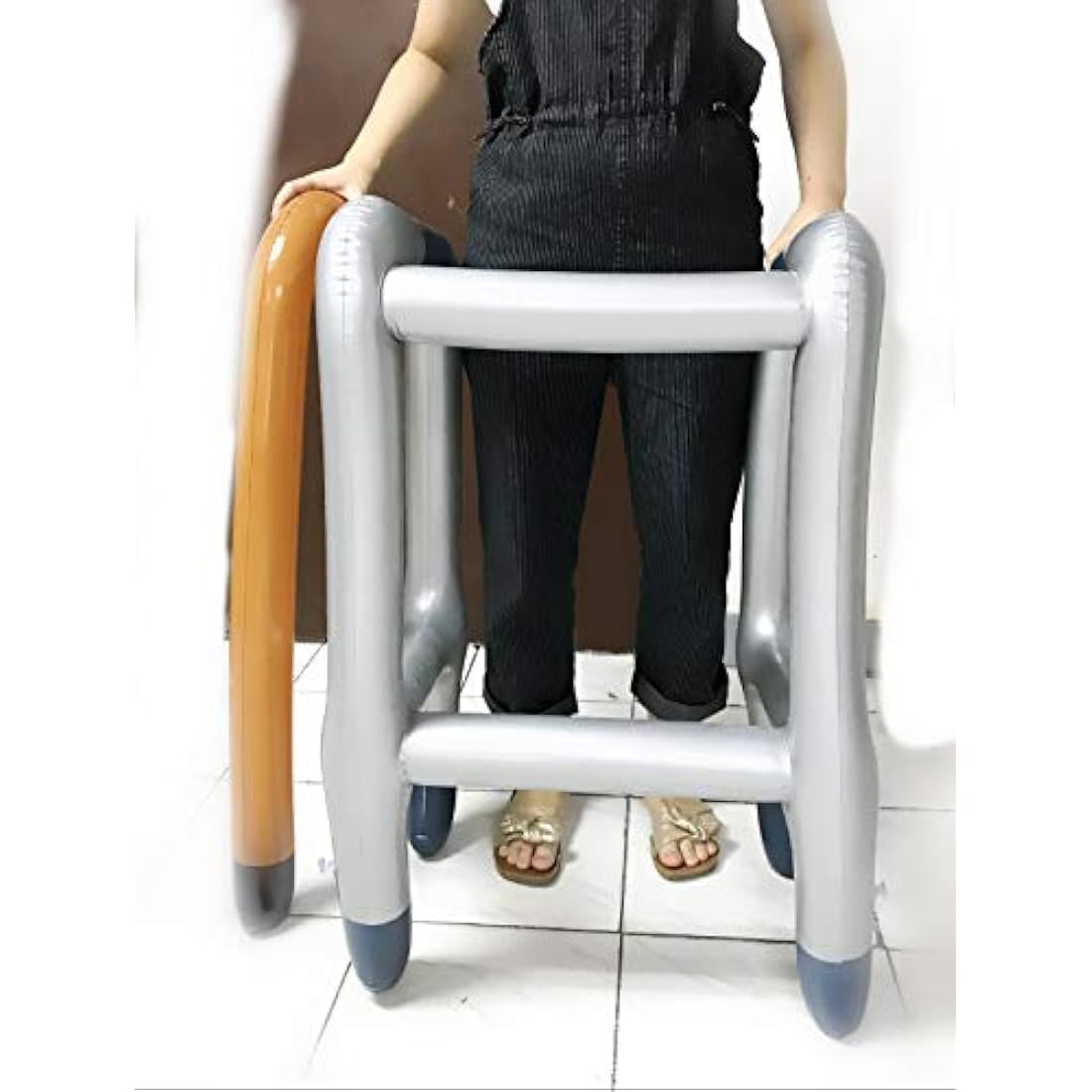 JZK Inflatable Zimmer frame walking stick toy, joke present for 50th 60th 70th 80th 90th birthday party fun gift retirement party decorations accessory