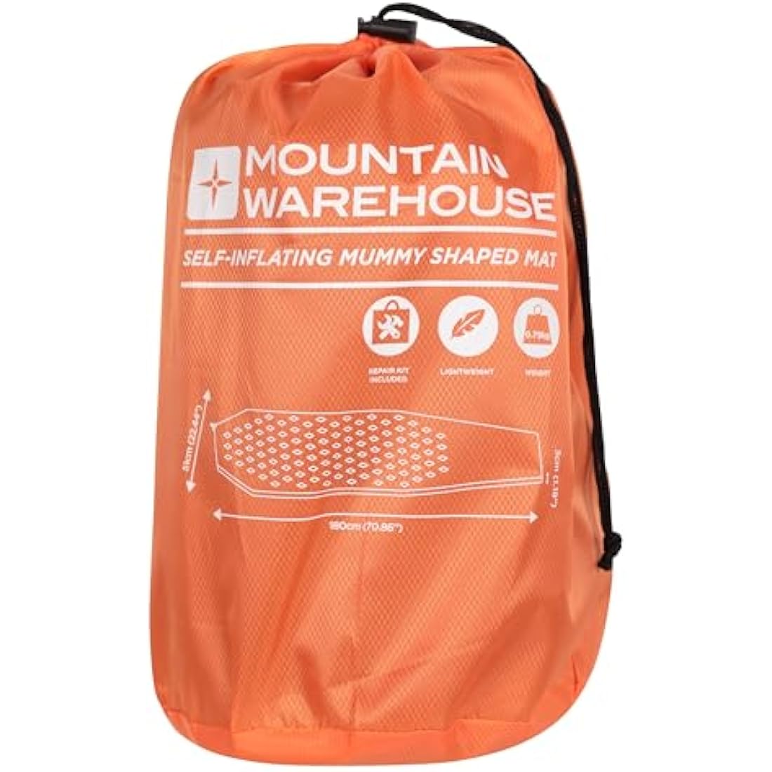 Mountain Warehouse Ultimate Self Inflating Mat - Tapered Shape, Valve Inflation Air Bed, Ripstop, Lightweight Sleeping Mat, Compact Camping Mat - For Festivals & Guests