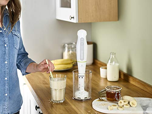 Kenwood Hand Blender, One Speed Mixer with Turbo, Triblend Wand, Anti-splash, 600W, HDP100WG, White