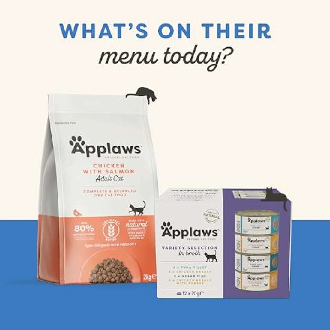 Applaws Natural Senior Wet Cat Food, Tuna with Sardines in a Soft Mousse 70g Tin(Pack of 24 x 70g Tins)