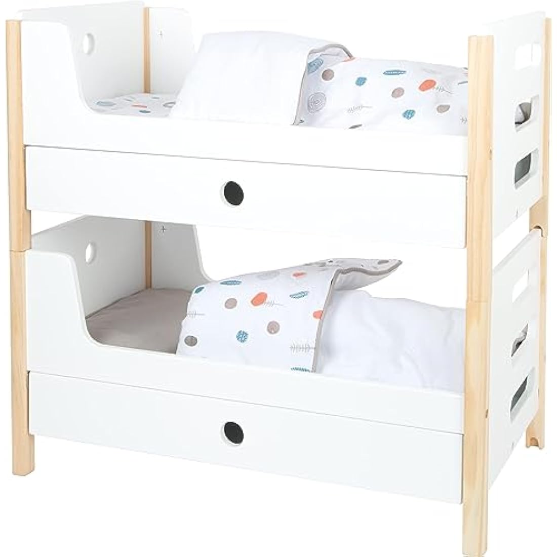 Small Foot 11811 Doll Loft Bed Little Button, with bed drawers for storing doll accessories, for ages 3+ years