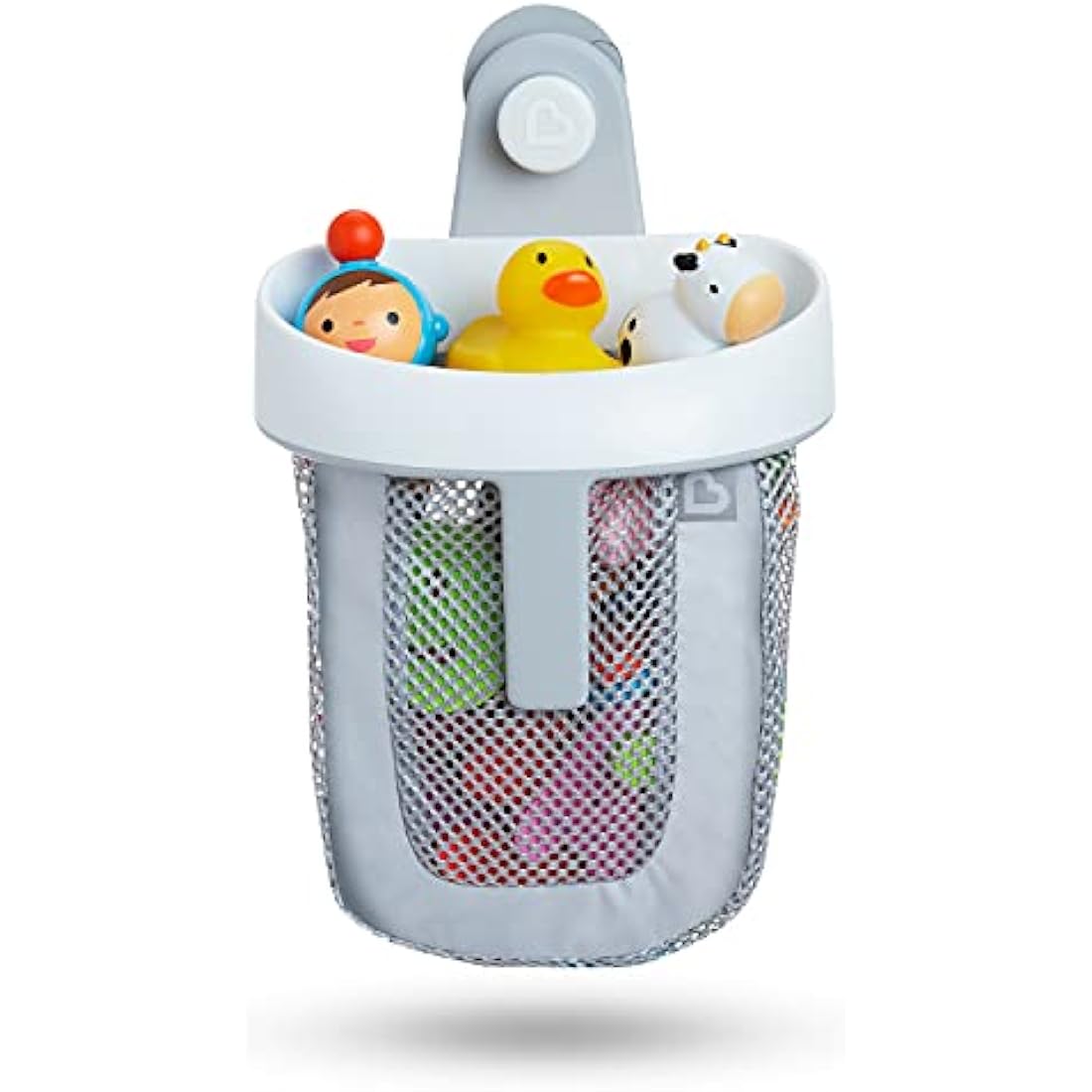 Munchkin Super Scoop Baby Bath Toy Storage Basket & Net | Removable Wall Hanging Bath Tidy | Baby Bath Caddy & Bath Organiser Rack | Shower Bath Toy Holder | Bathroom Toy Net with Suction Cup & Handle