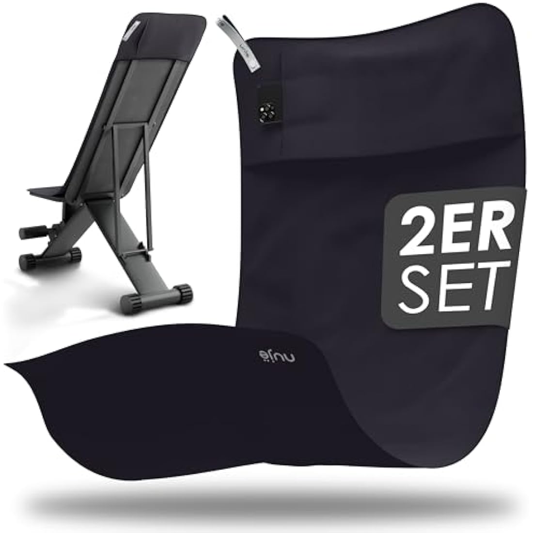 nujë Fitness Towel with Pocket Microfiber 2-Piece Set | WITH GIFT PACKAGING| Fitness Towels| Extra Large & with Flap | Sports Towels | Gym Towel Set