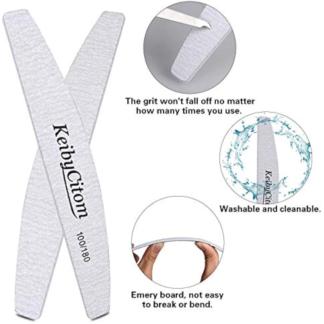Professional Nail Files 16 Pcs Double Sided Emery Board(100/180 Grit) Manicure Tools Nail File - Natural Gel and Acrylic Nails for Home and Salon Use