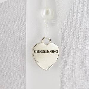 Silver Cross & Heart Christening Guest Book, gift