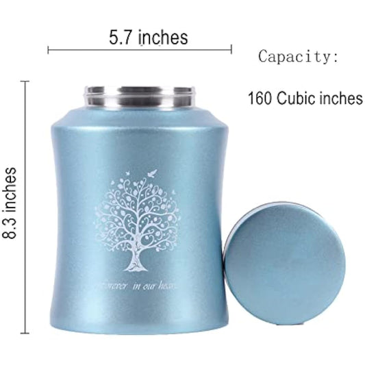 Adult Cremation Urn for Human Ashes - Medium Size for Dad or Mom - Funeral Urn Blue