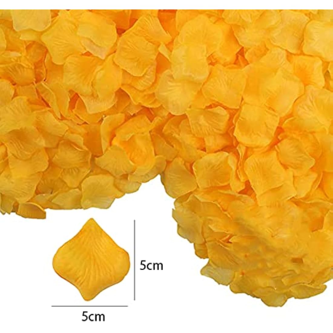 SamHeng 1000Pcs Rose Petals Artificial Silk Petals for Wedding Party Valentine's Day Romantic Decorations Confetti Table Fake Flowers Roses Petals Yellow