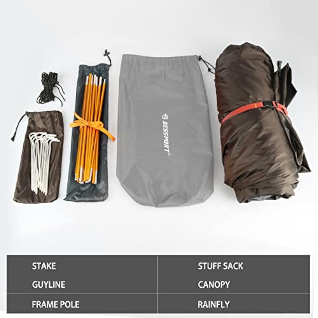 Bessport Tent 1 & 2 & 3 Person Ultralight Camping Tents, 3-4 Season Waterproof & Windproof Dome Tent, Small Pack Size, Suitable for Adults, Hiking, Camping, Outdoor