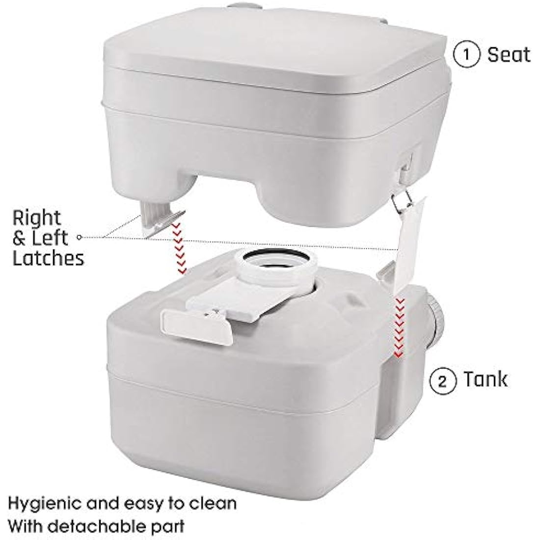 Krispich Portable Camping Toilet, 20L