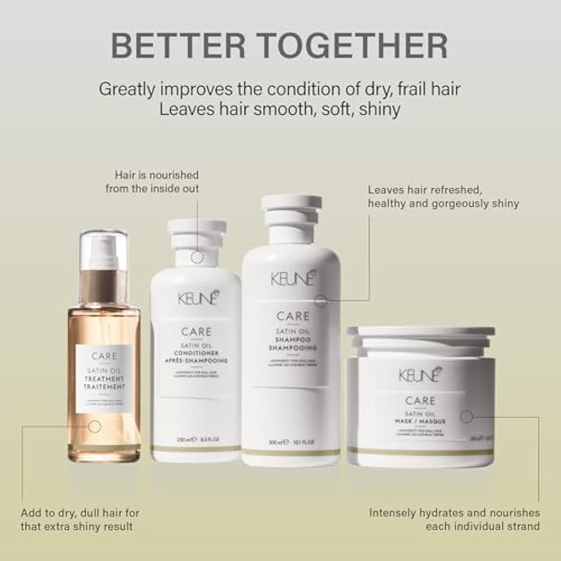 Keune Care Line Satin Oil Treatment - Illuminating Oil For Dull Hair 95 Ml