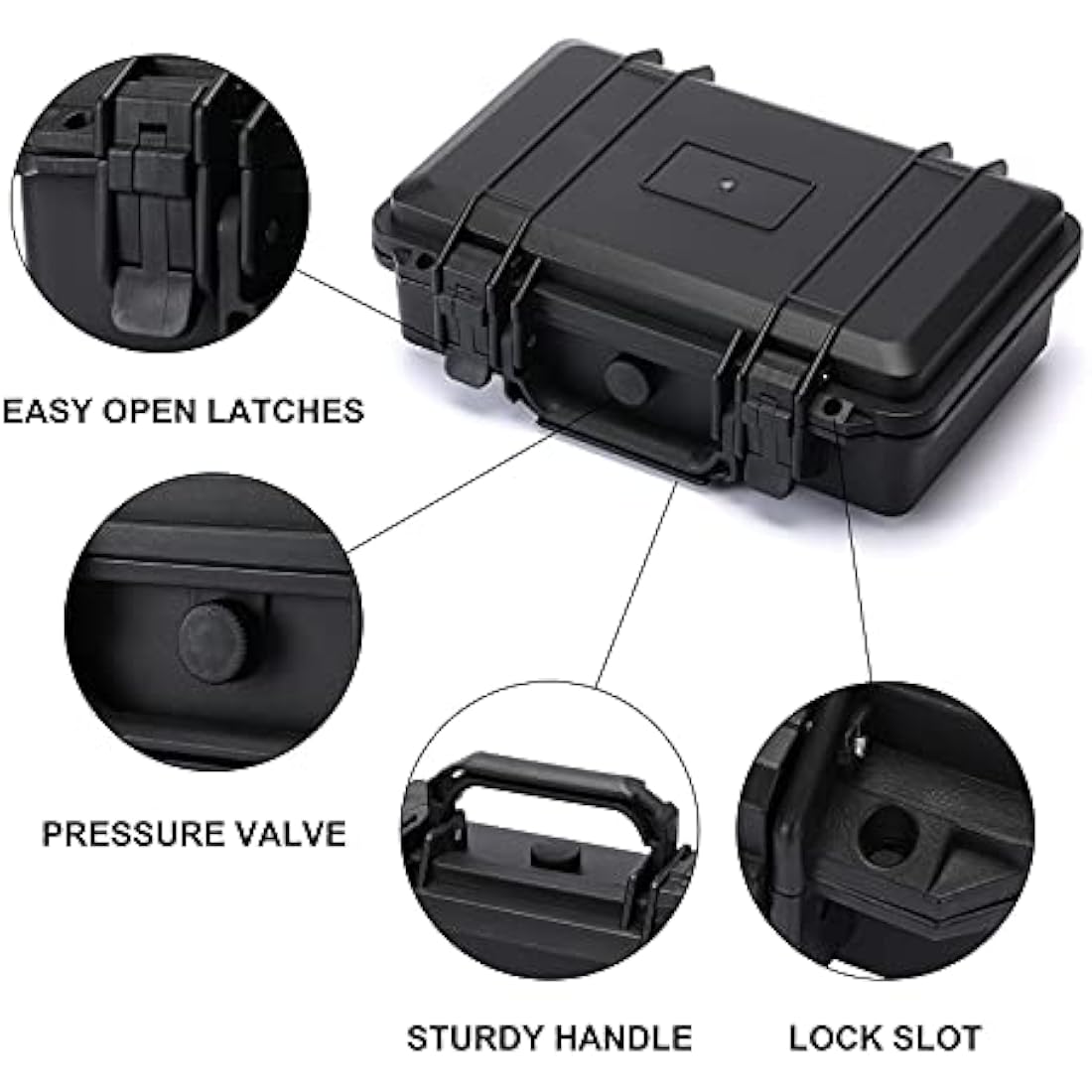 CASOMAN 11.5-Inch Water-Proof & Explosion-Proof Box, with Cush- Proof Sponge, IP67 Water Proof Grade, Customizable Foam