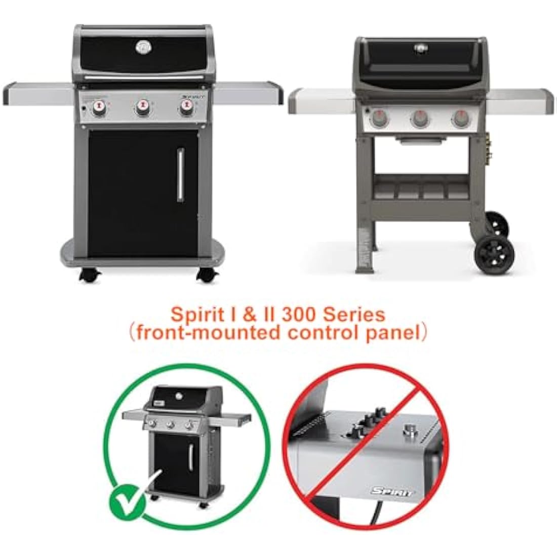 onlyfire Porcelain Enameled Flavorizer Bars for Weber Spirit I&II 300 Series Gas Grill (Front Mounted Control Panel) - 7636