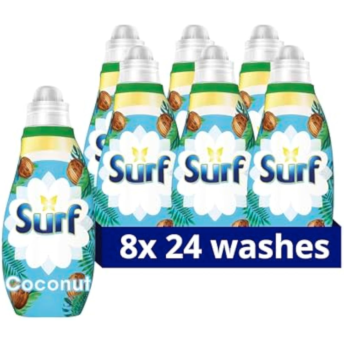 Surf Coconut Bliss Concentrated Liquid Laundry Detergent infused with natural essential oils for fresh and clean washing 8x 24 washes (192 washes)