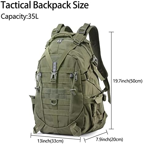 Long Keeper 35L Tactical Backpack - Military Army Backpack Water Resistant, Hiking Camping Cycling Travel Backpack Outdoor Molle Rucksack for Men Women