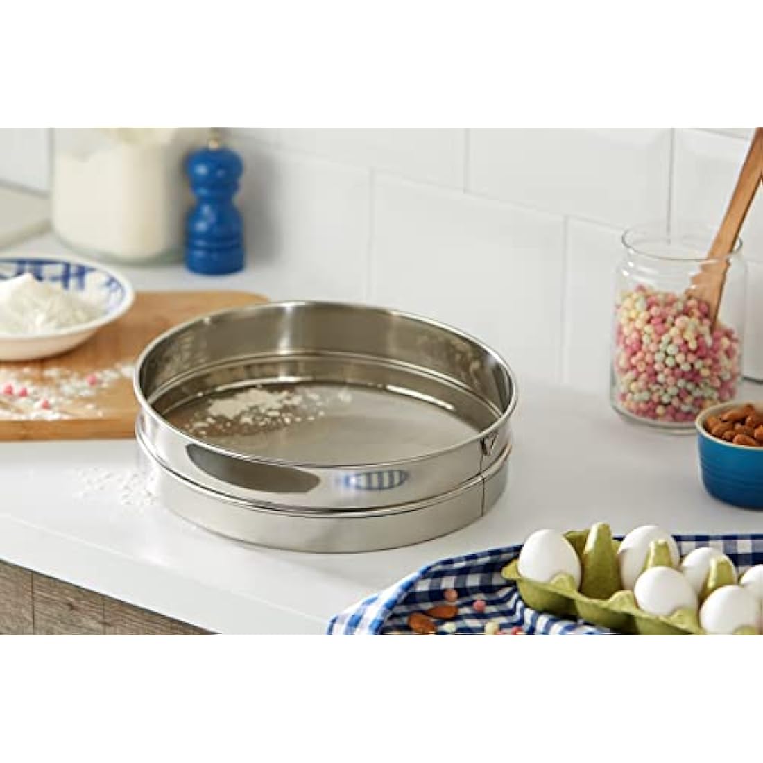 DE BUYER Sieve with Tight mesh (Ø 0.8 mm) -Diameter cm-4604.30, Stainless Steel, Silver, Diamètre 30 cm