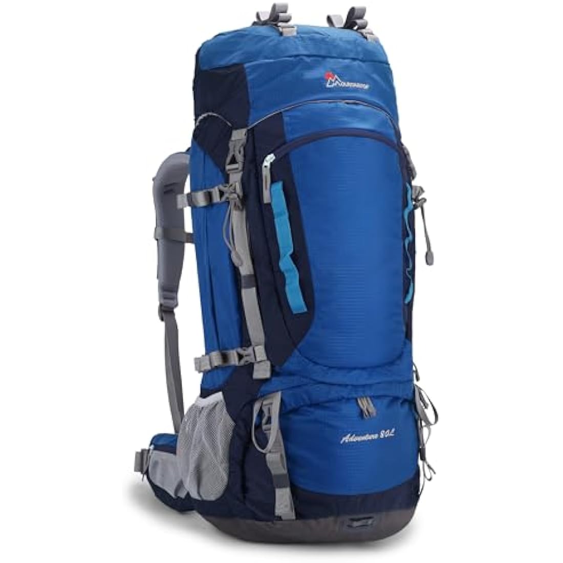 MOUNTAINTOP Hiking Backpack 80L Waterproof Mountaineering Backpack Large Camping Trekking Rucksack Multifunctional Climbing with Rain Cover