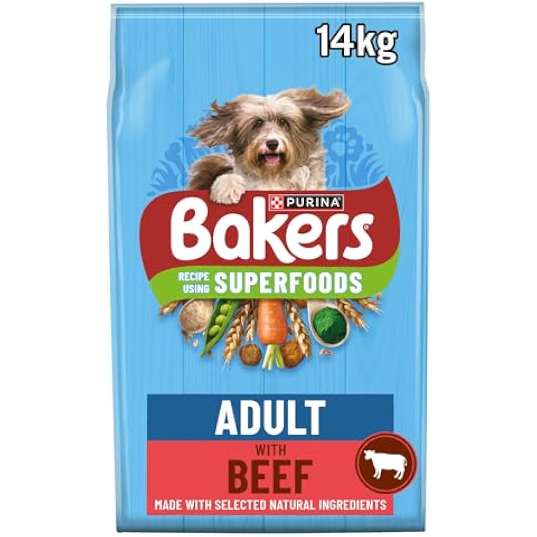 BAKERS Beef with Vegetables Dry Dog Food 14kg