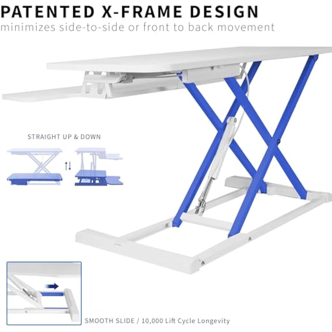 VIVO 81 cm Desk Converter, K Series, Height Adjustable Sit to Stand Riser, Dual Monitor and Laptop Workstation with Wide Keyboard Tray, White, DESK-V000KW