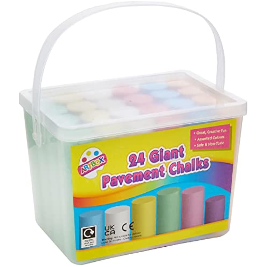 ART BOX 24 Giant Pavement Chalks in Tub Red