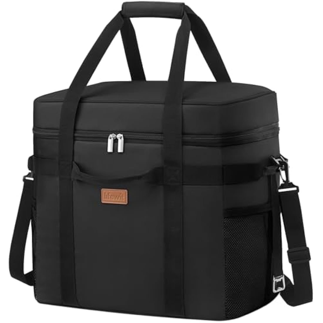 Lifewit 40L Soft Cooler Bag with Hard Liner, Large Insulated Picnic Lunch Bag Box Soft-Sided Cooling Bag for Camping、BBQ、Family Outdoor Activities, Black