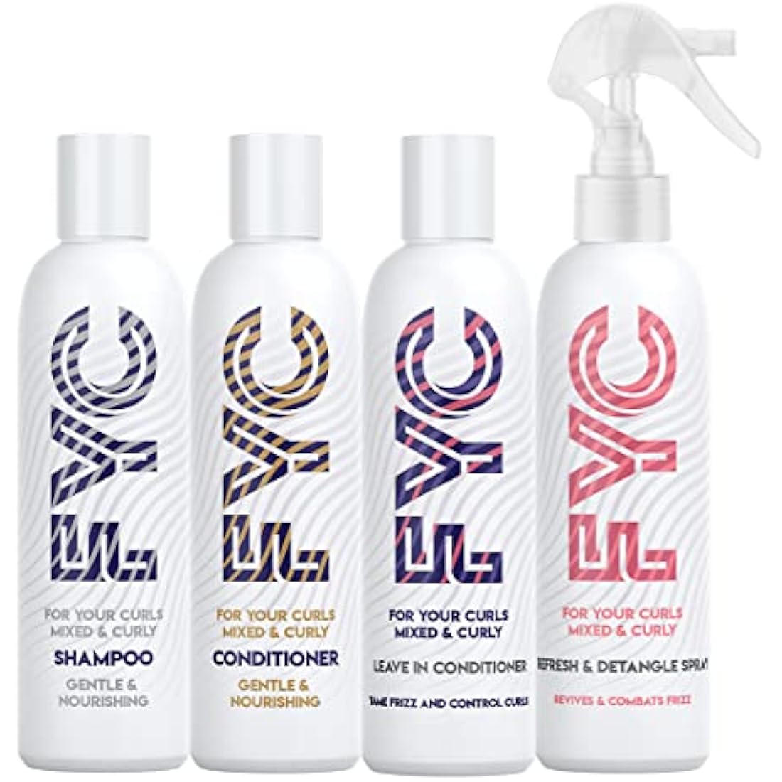 FYC Curly Hair Care Bundle | 4 x 250ml – Shampoo, Conditioner, Leave-In & Detangle Spray | Hydrates, Nourishes Scalp & Tames Frizz | Sulphate-Free, Vegan | Salon-Quality for Curly & Coily Hair