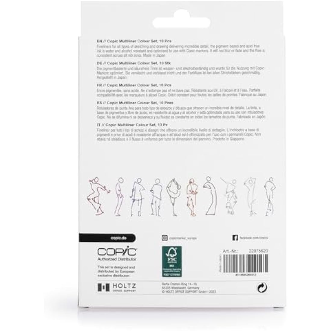 COPIC Multiliner, Multicoloured, Set Of 10, Fine, For Art & Crafts, Colouring, Graphics, Highlighter, Design, Anime, Professional & Beginners, Art Supplies & Colouring Books