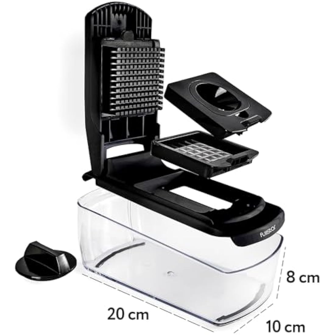 Vegetable Chopper Vegetable Cutter - Veggie Onion Salad Food Chopper Manual - Potato Chipper - Veg Chopper and Dicer - Kitchen Tools & Gadgets (4-in-1 Black)